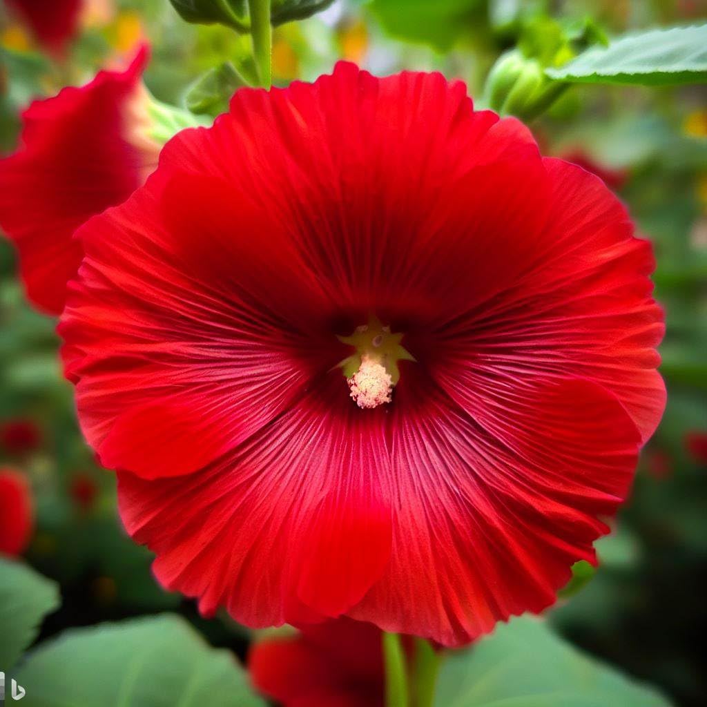 Red Hollyhock Alcea Flower seeds for Planting - Drought Tolerant, Heirloom & GMO Free Seeds for Home Garden