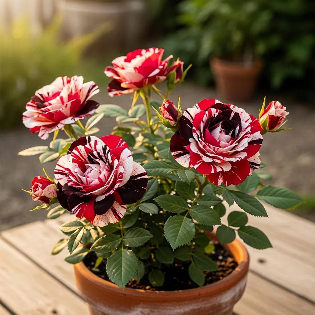 Maroon Cream Rose Flower seeds for Planting - Garden Favorite, Heirloom & GMO Free Seeds for Home Garden