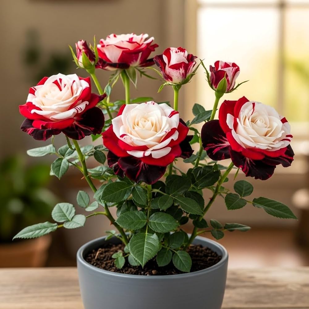 Splendid Rare Red, White, and Black Rose Flower seeds for Planting - Cottage Garden Essential, Heirloom & GMO Free Seeds for Home Garden