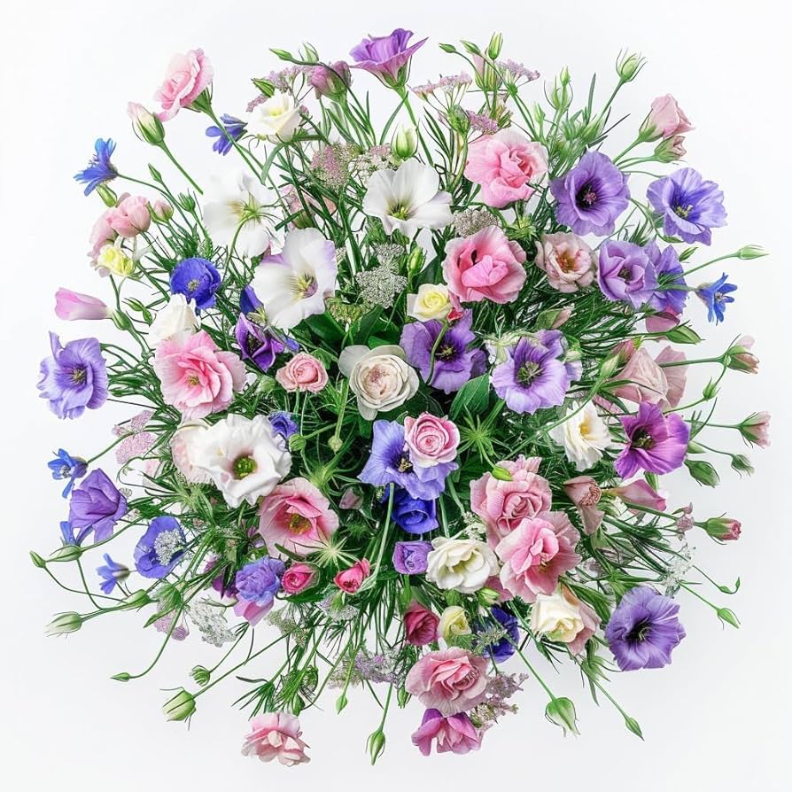 Mixed Lisianthus Sapphire Flower seeds for Planting - Seasonal Bloomer, Heirloom & GMO Free Seeds for Home Garden