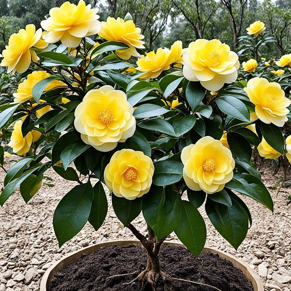 Camellia Light Yellow Flower seeds for Planting - Cut Flower Favorite, Heirloom & GMO Free Seeds for Home Garden