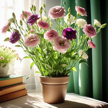 White & Maroon Eustoma (Lisianthus) Flower Seeds for Planting Heirloom NONGMO Seeds Pollinator Friendly 
 
 Sale