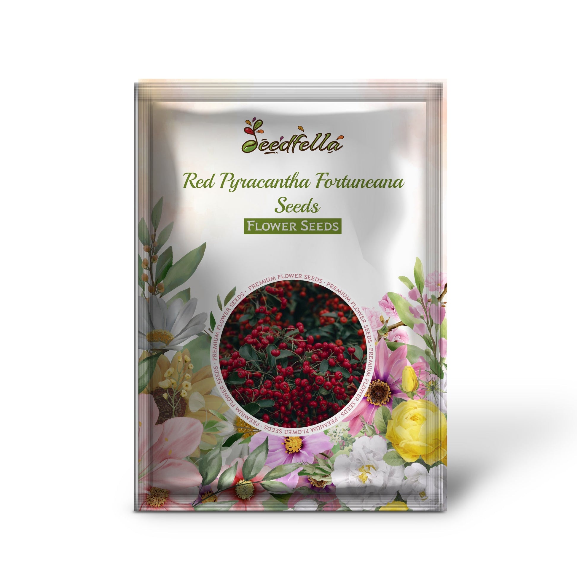 Red Pyracantha Fortuneana Seeds for Planting  Vibrant Berries, Easy-Growing Shrub