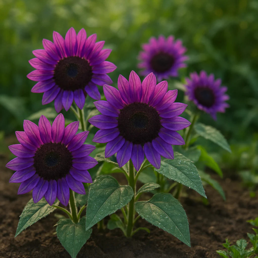 Violet Mini Sunflower Seeds  Ideal for Planting in Gardens