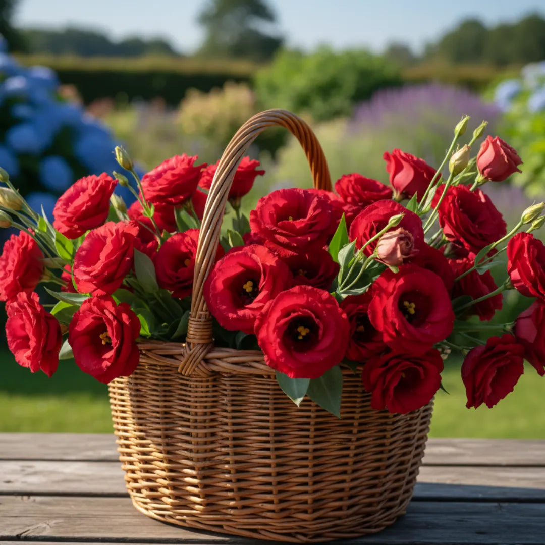 Deep Red Eustoma (Lisianthus) Flower seeds for Planting Perfect for Borders Heirloom & GMO Free Seeds for Home Garden