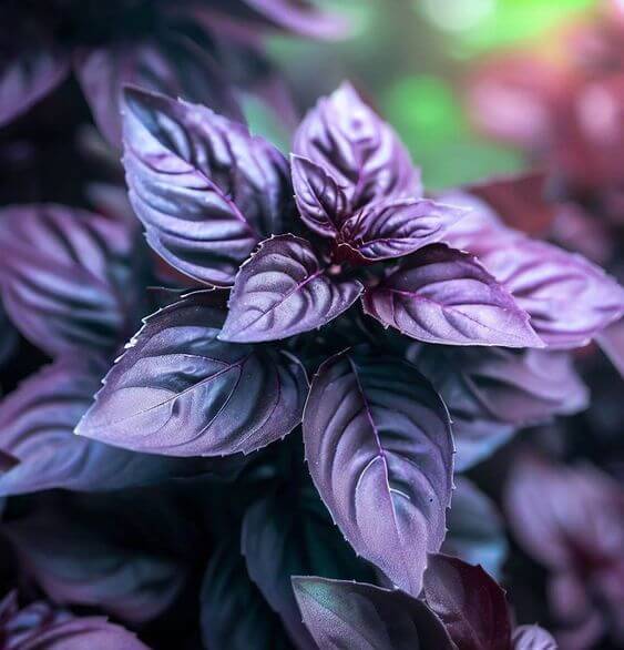 Vigorous Basil plant grown from seeds