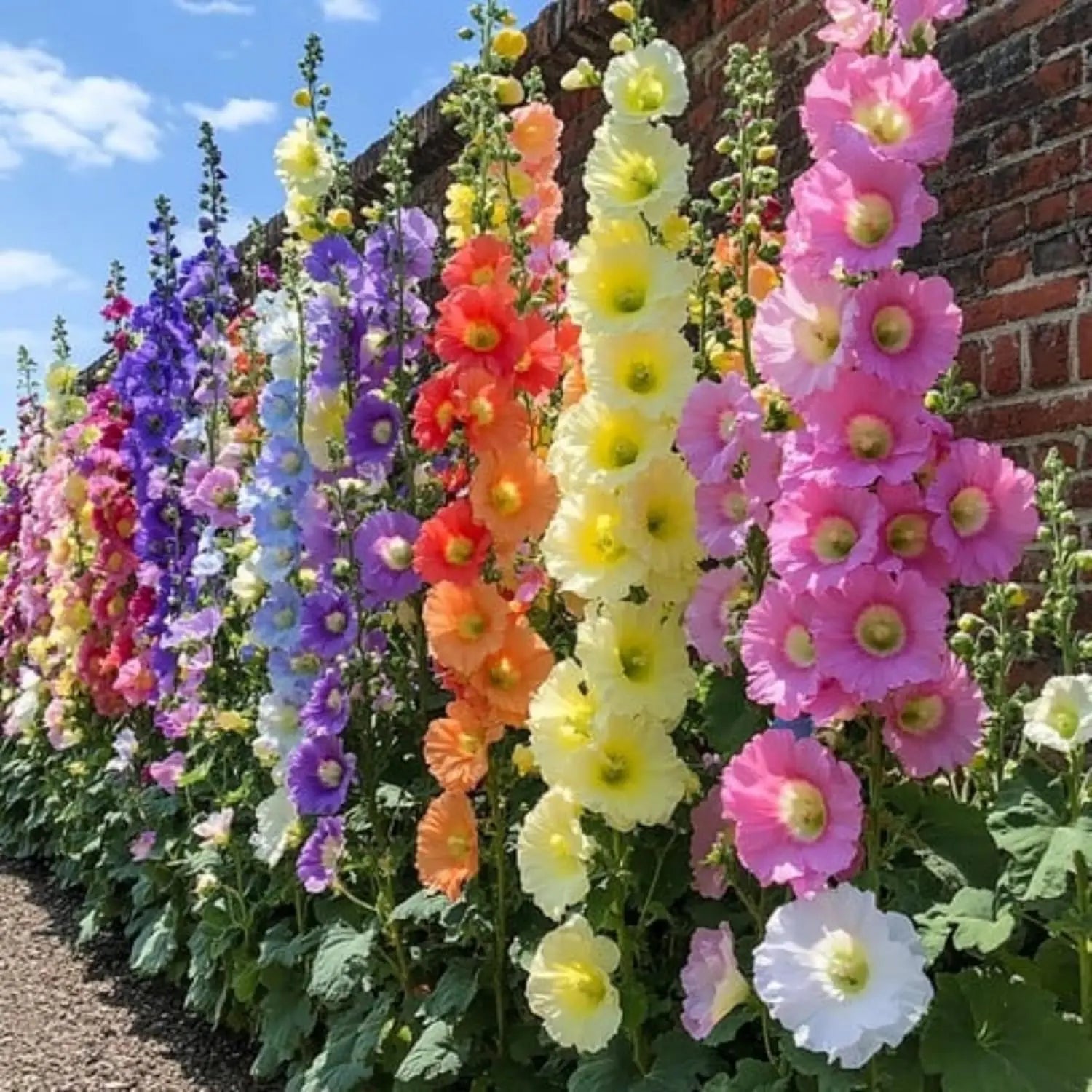 Mixed Hollyhock Flower Seeds for Planting - Colorful Biennial Blooms for Your Garden