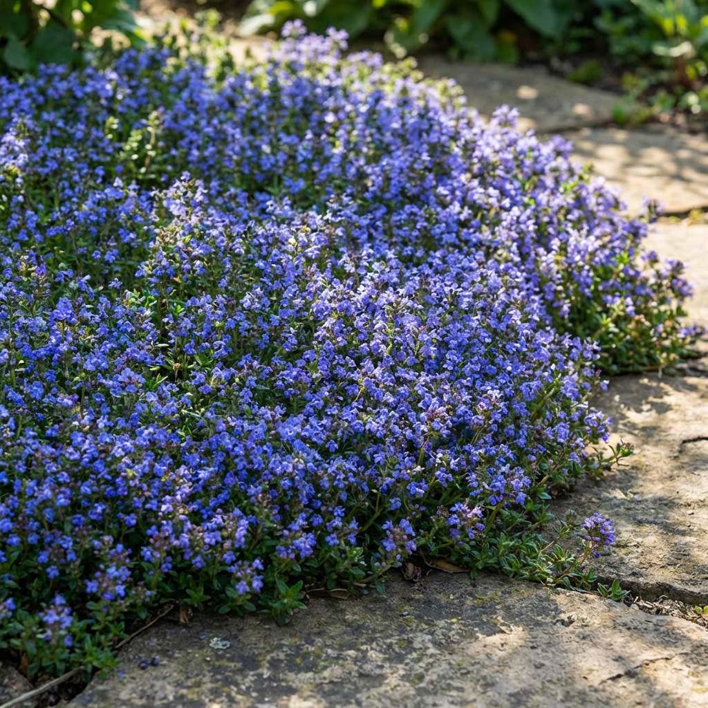 Blue Creeping Thyme Flower Seeds for Planting – Heirloom Non-GMO Seeds with High Germination for Organic Garden Ground Cover