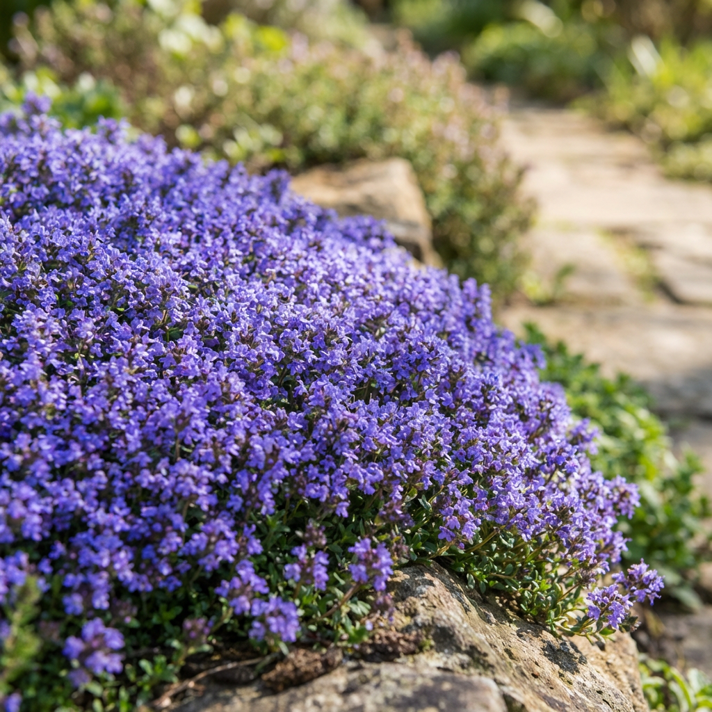 Thymus serpyllum Blue Creeping Thyme Flower Seeds for Garden Ground Cover