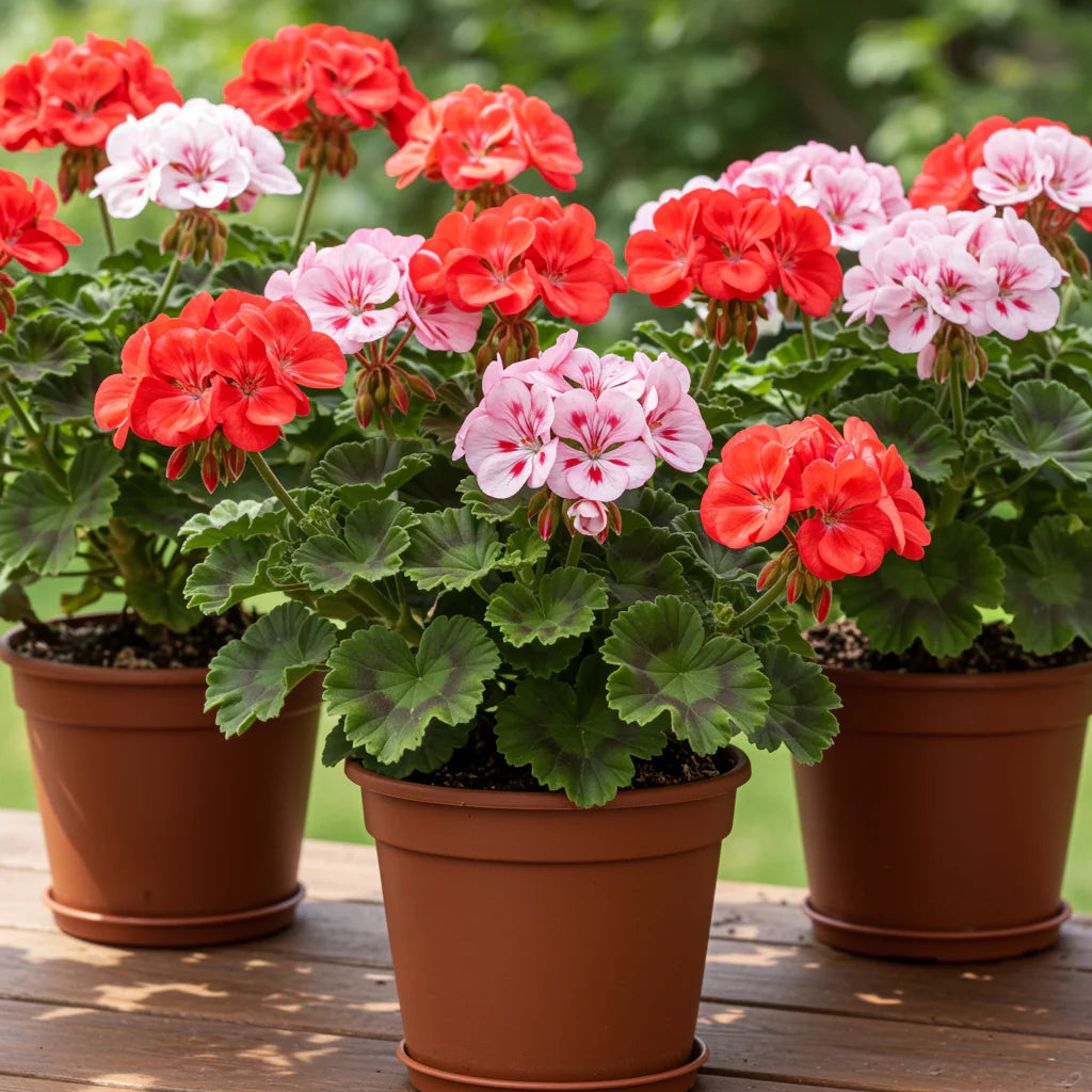 Red White Pelargonium Flower seeds for Planting - Long Bloom Season, Heirloom & GMO Free Seeds for Home Garden
