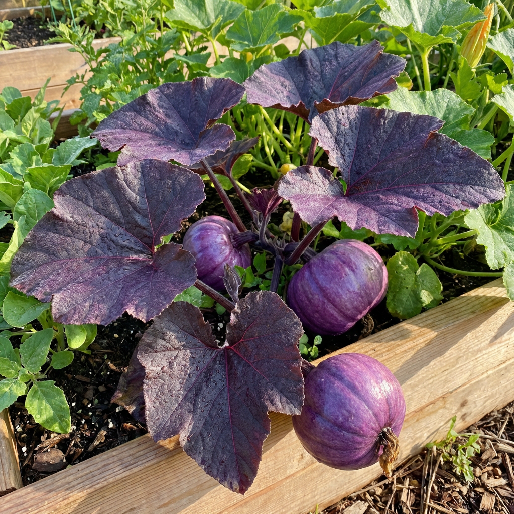 Cucurbita pepo Purple Pumpkin Seeds for Home Garden Growing and Seasonal Harvest