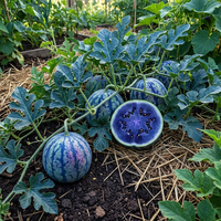 Blue Watermelon Fruit Seeds for Home Garden Growing and Seasonal Cultivation