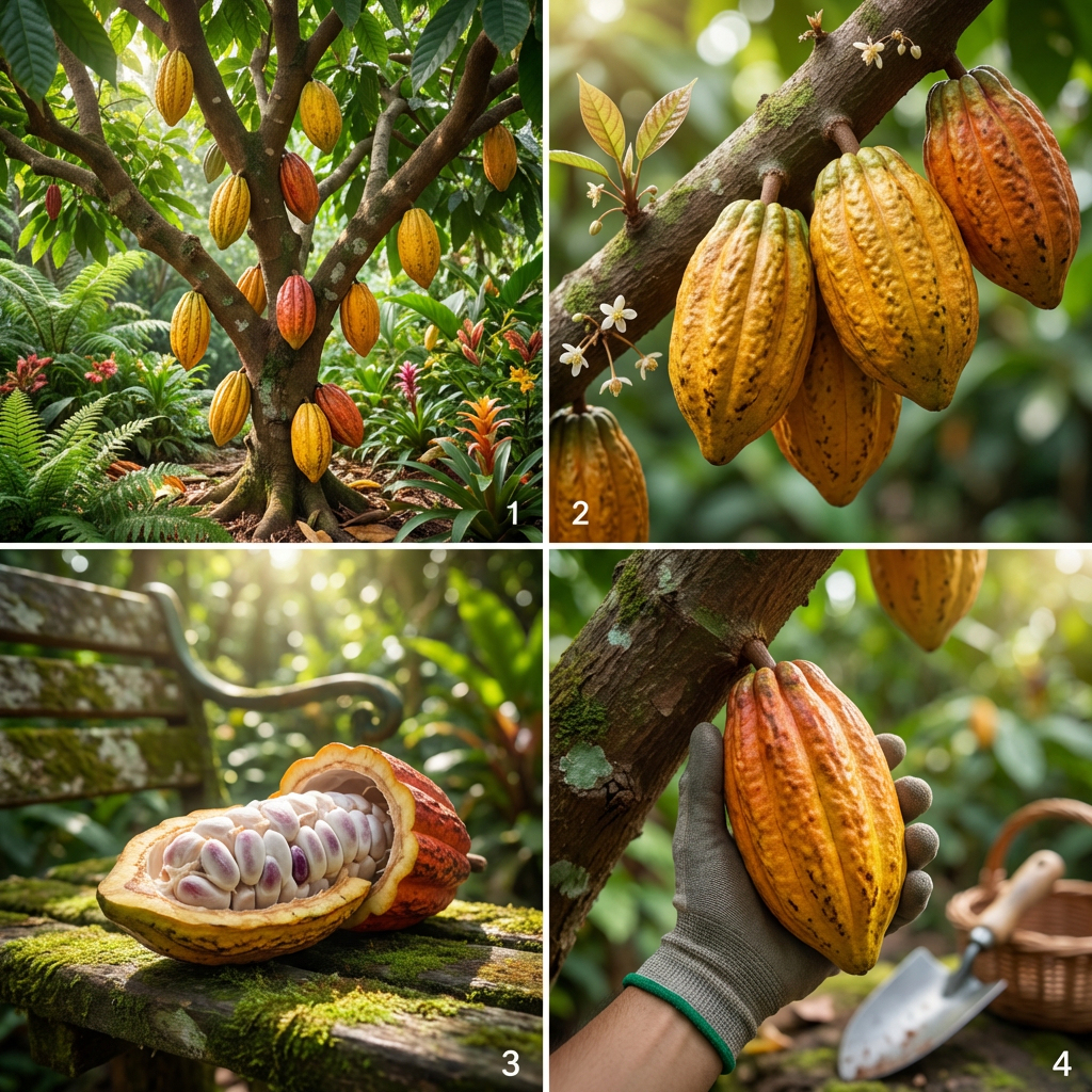Theobroma cacao Cacao Fruit Seeds for Tropical Garden Chocolate Tree
