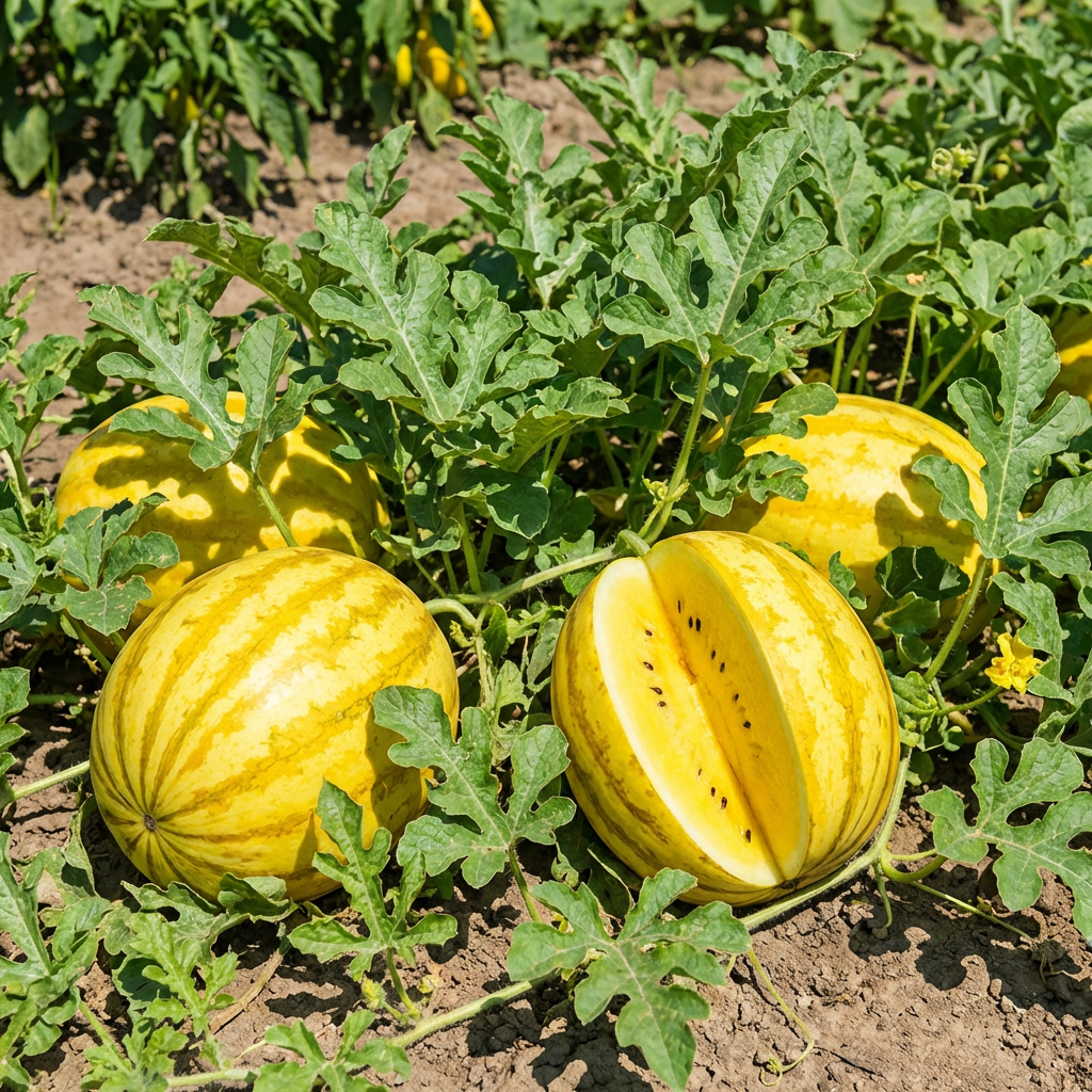 Yellow Watermelon Seeds for Home Garden Growing Sweet Flesh Traditional Variety