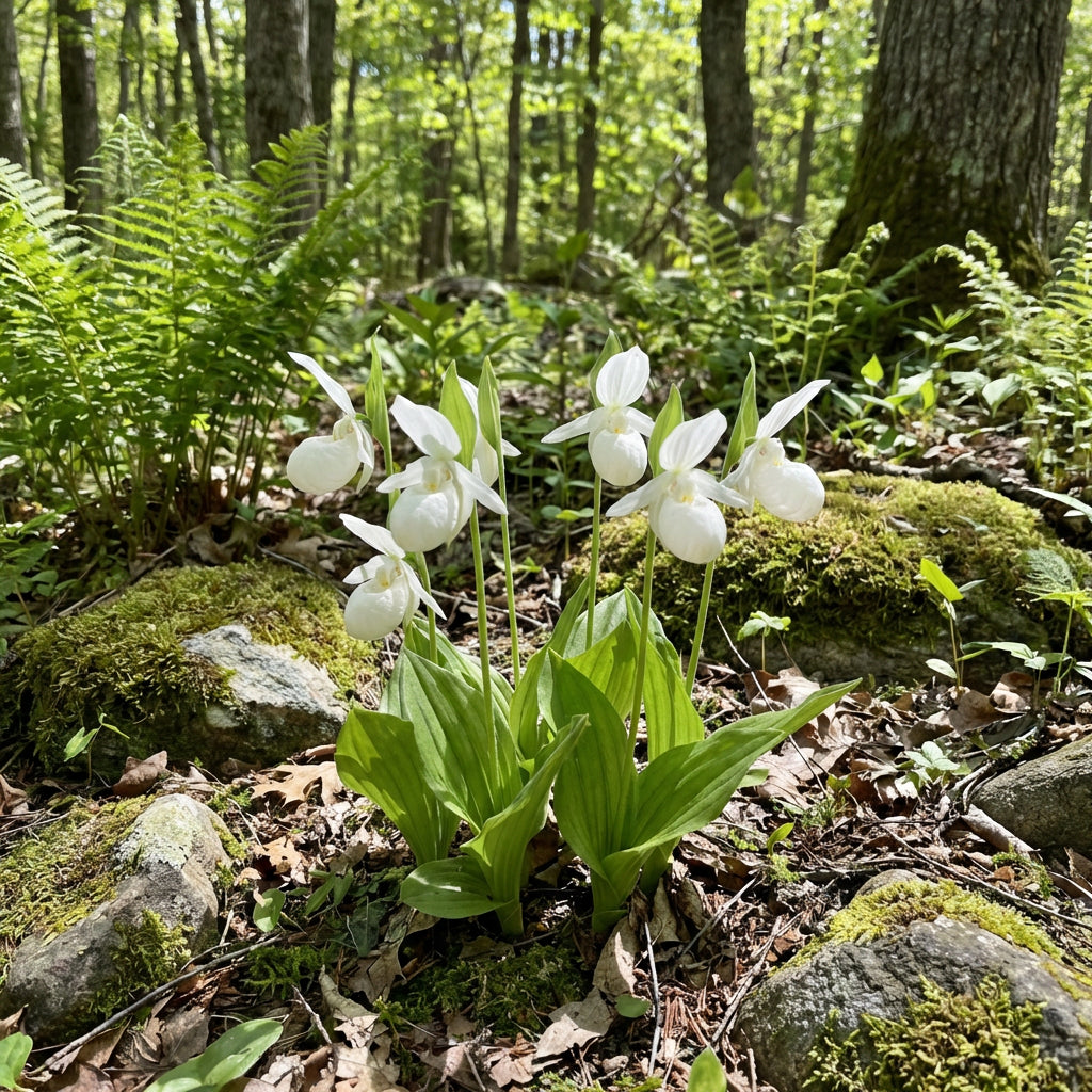 Cypripedium acaule White Lady’s Slipper Flower Seeds for Planting – Heirloom, Non-GMO, High Germination Seeds