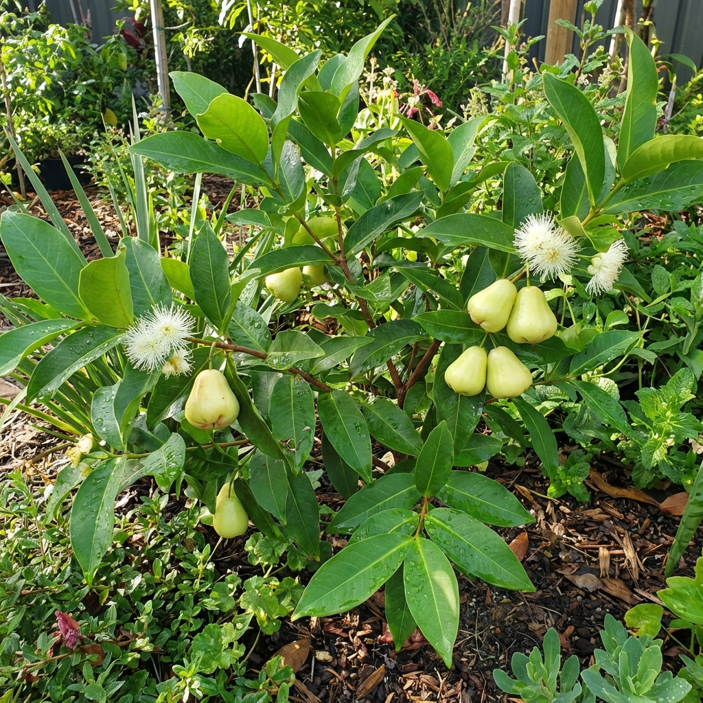Rose Apple Fruit Variety for Home Gardens with Juicy, Crisp Water Apple Flesh