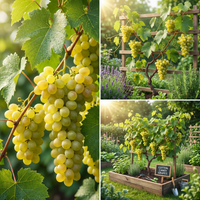 Heirloom Cotton Candy Grapes Fruit Seeds for Planting – Non-GMO, High Germination Organic Garden Seeds