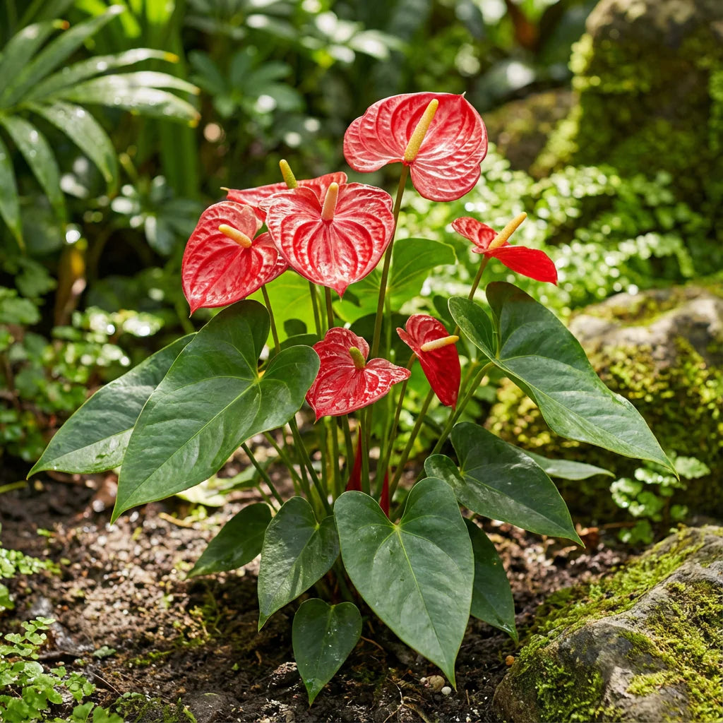 Green Red Anthurium Flower seeds for Planting - Wildflower Mix, Heirloom & GMO Free Seeds for Home Garden