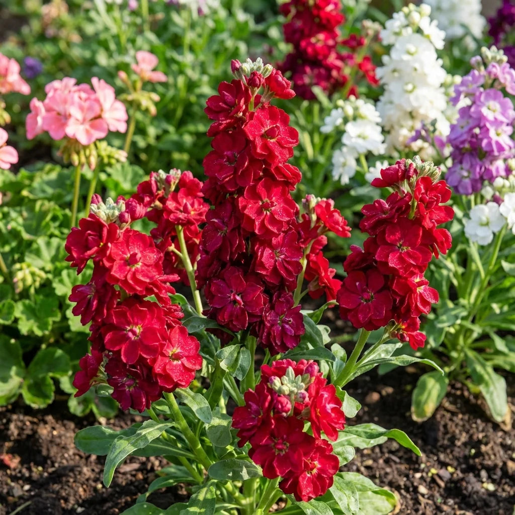 Red Mini Matthiola Incana Flower Seeds for Planting Cut Flower Favorite Heirloom & GMO Free Seeds for Home Garden 
 
 Sale