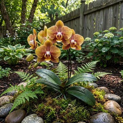 Green Brown Phalaenopsis Orchid Flower seeds for Planting Hardy Variety Heirloom & GMO Free Seeds for Home Garden