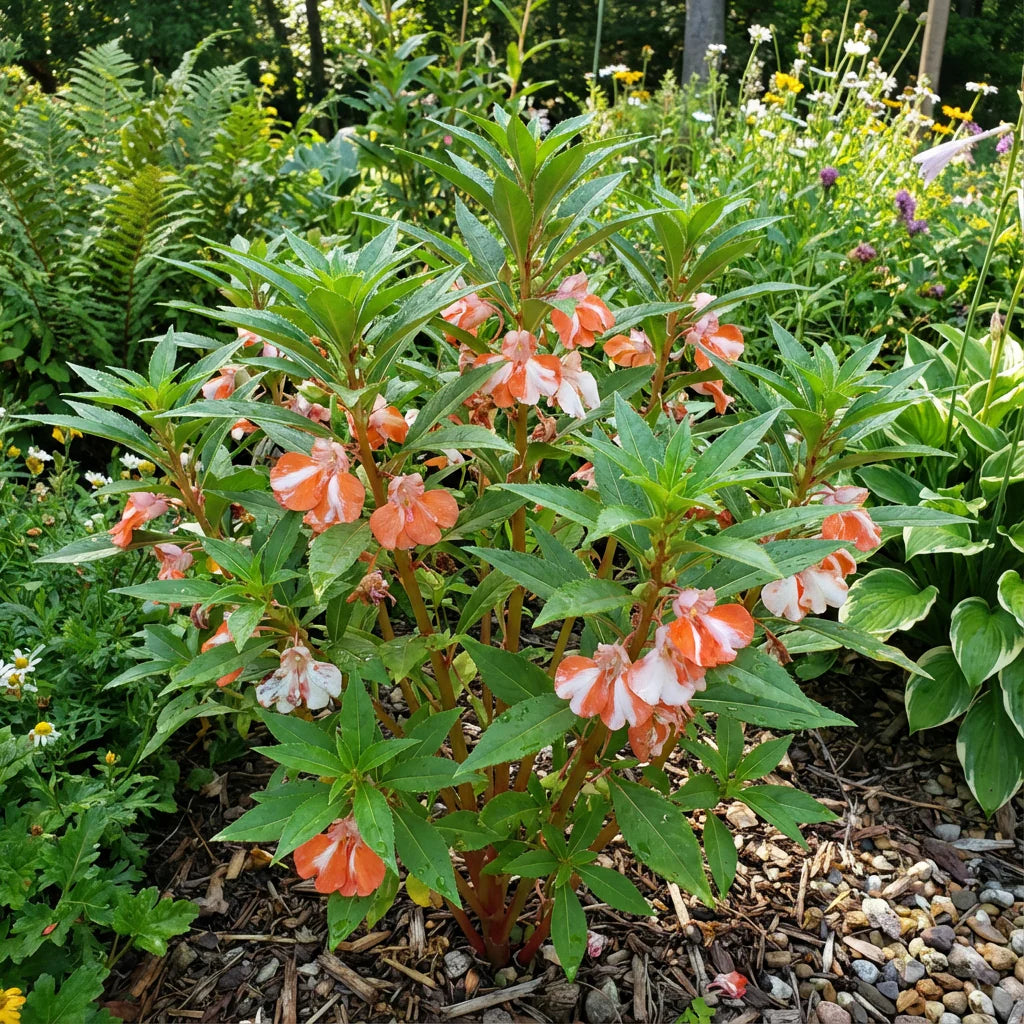 Orange White Balsam Flower Seeds for Planting – Heirloom NonGMO Organic Garden Seeds High Germination
 
 Sale