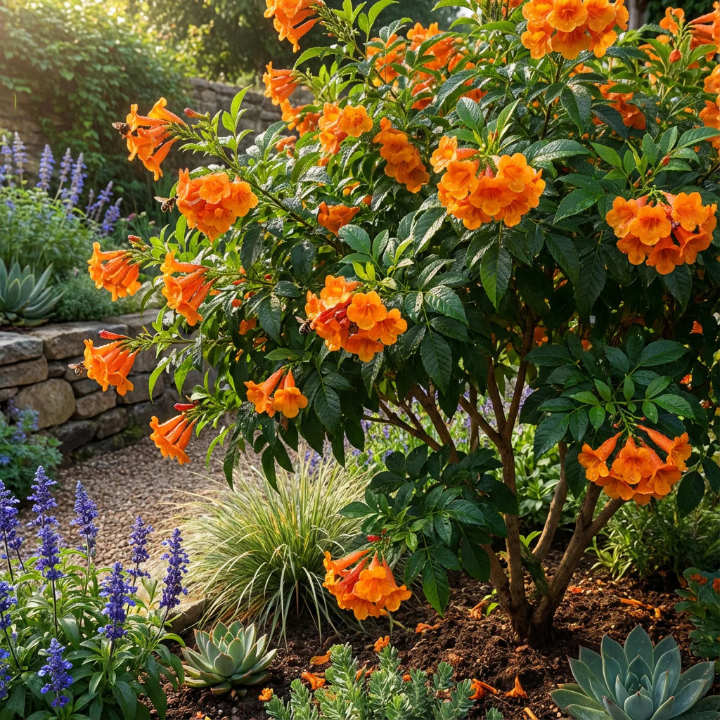 Orange Tecoma Jubilee Flower seeds for Planting Sun Loving Heirloom & GMO Free Seeds for Home Garden 
 
 Sale