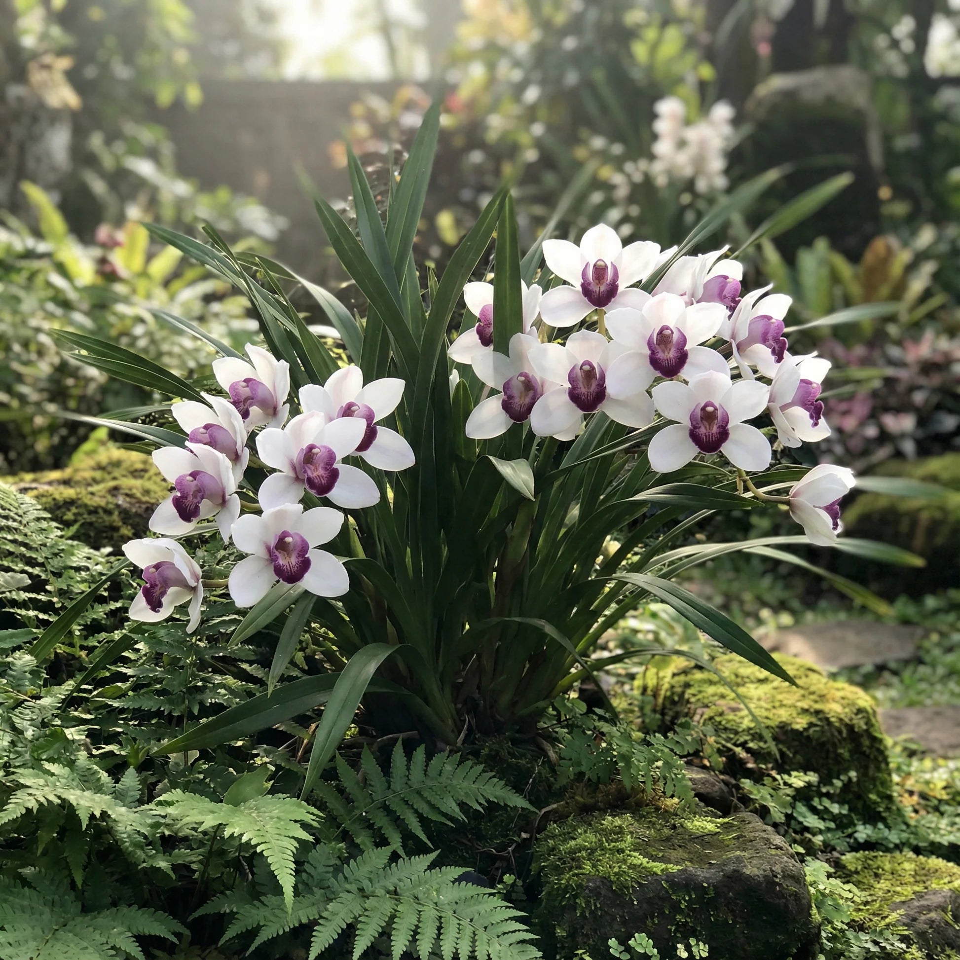 White Violet Cymbidium Flower seeds for Planting - Vibrant Colors, Heirloom & GMO Free Seeds for Home Garden