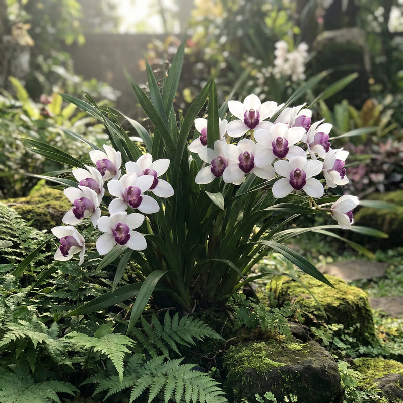 White Violet Cymbidium Flower seeds for Planting - Vibrant Colors, Heirloom & GMO Free Seeds for Home Garden