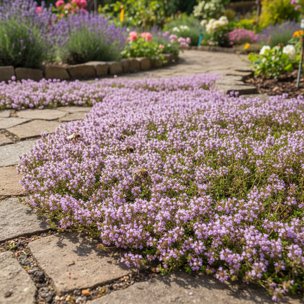 Creeping Thyme Flower Seeds Mix (Thymus serpyllum) for Ground Cover Garden Planting