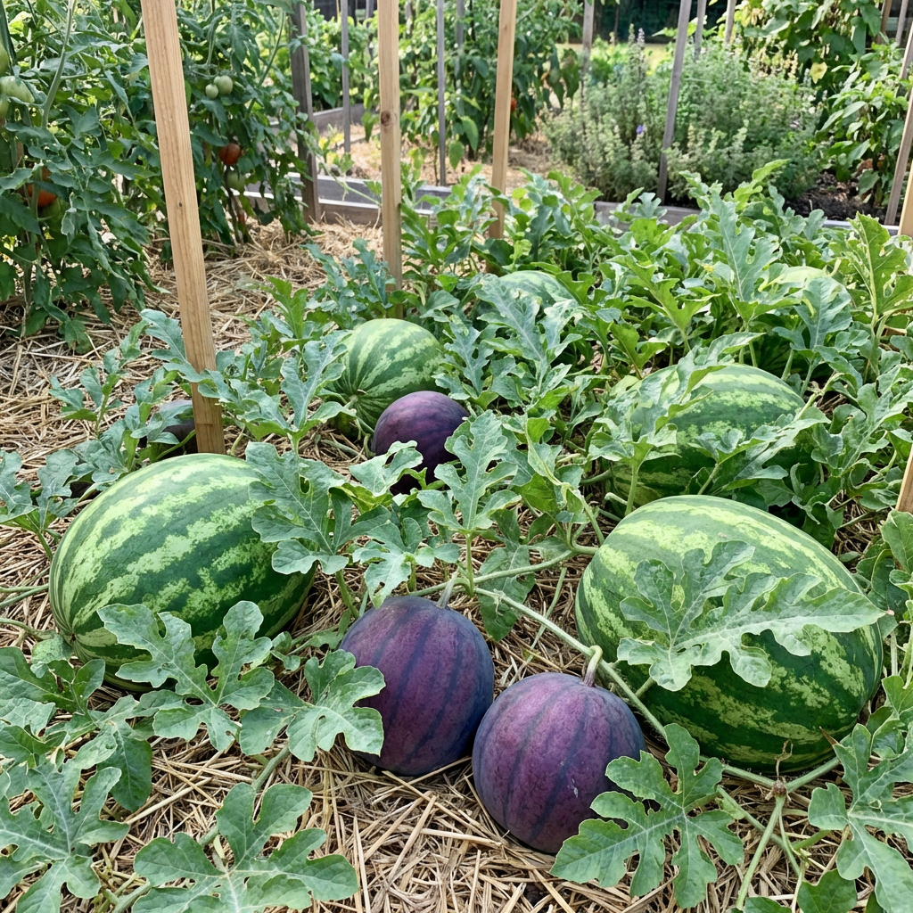 Green Purple Watermelon Fruit Seeds for Planting – Heirloom, Non-GMO, High Germination Organic Garden Seeds