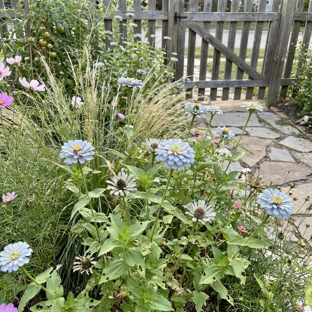 Sky Blue Zinnia Flower seeds for Planting Hardy Variety Heirloom & GMO Free Seeds for Home Garden