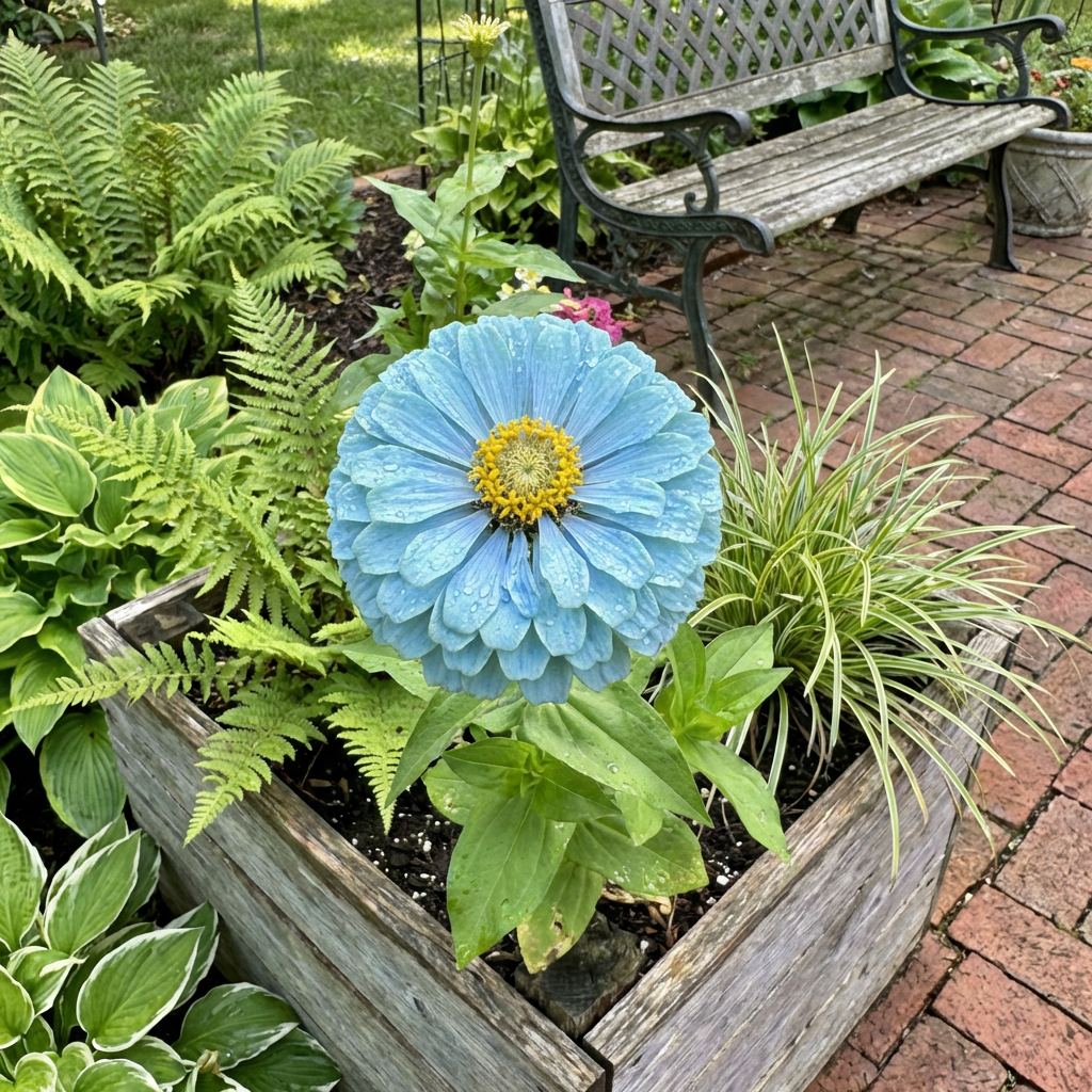 Zinnia elegans Sky Blue Flower Seeds for Home Garden Growing and Landscape Use