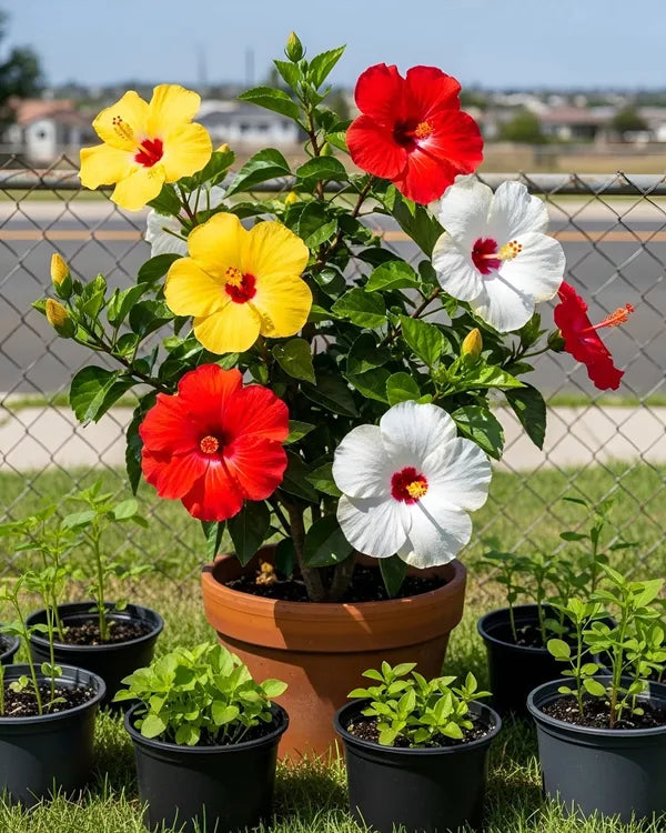 Multi-Colour Hibiscus Flower seeds for Planting - Compact Growth, Heirloom & GMO Free Seeds for Home Garden