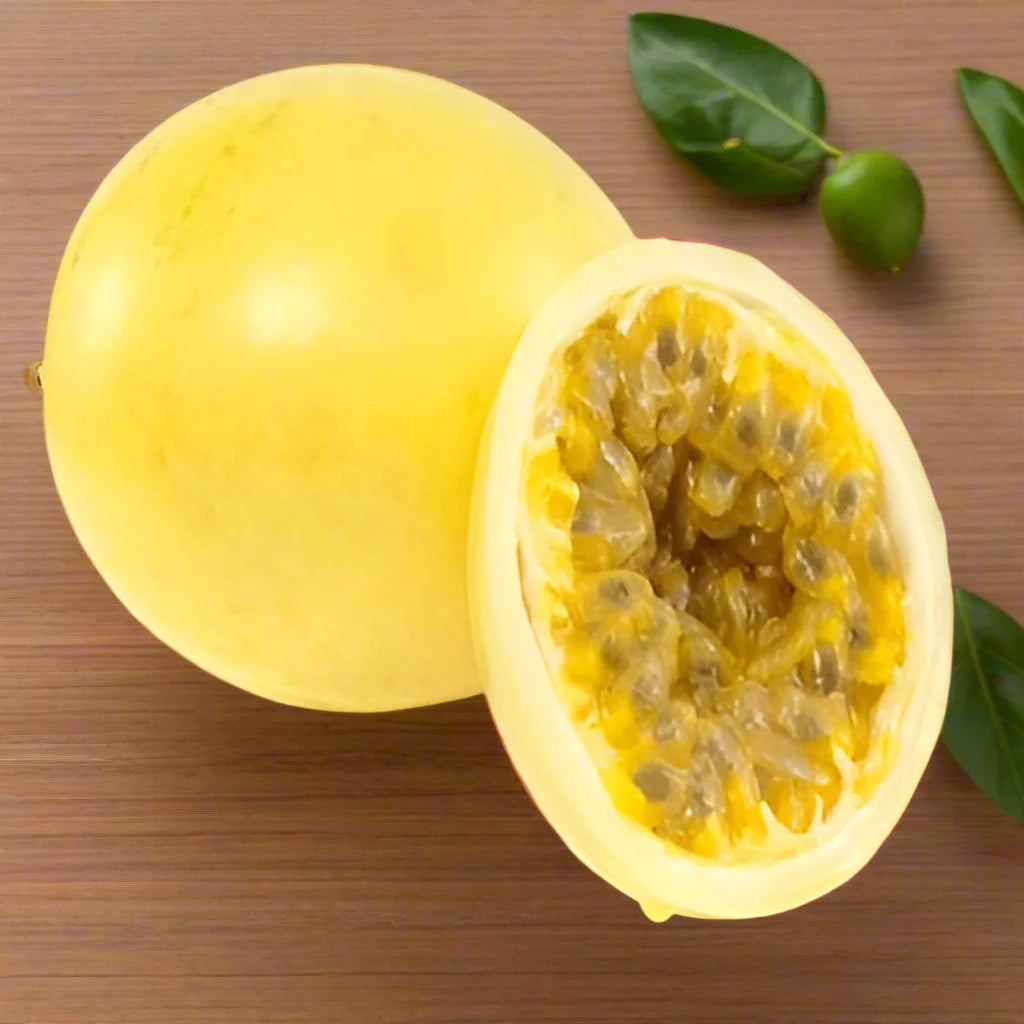 Yellow Passion Fruit (Passiflora edulis flavicarpa) Vine Seeds – Golden Passionfruit with Vibrant Flowers